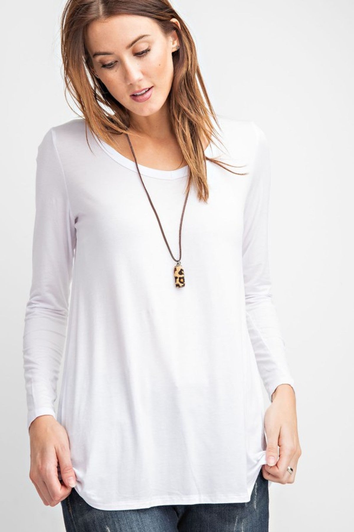 Rae Mode Basic V-Neck Long Sleeve Top
