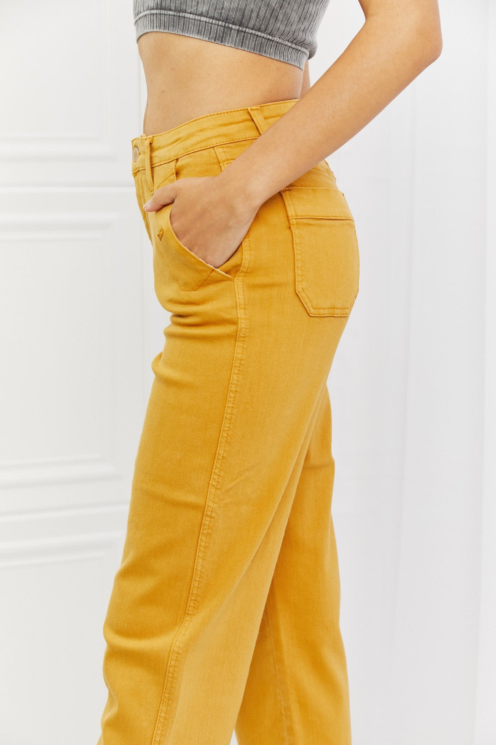 Judy Blue Garment Dyed Straight Leg Cropped Jeans