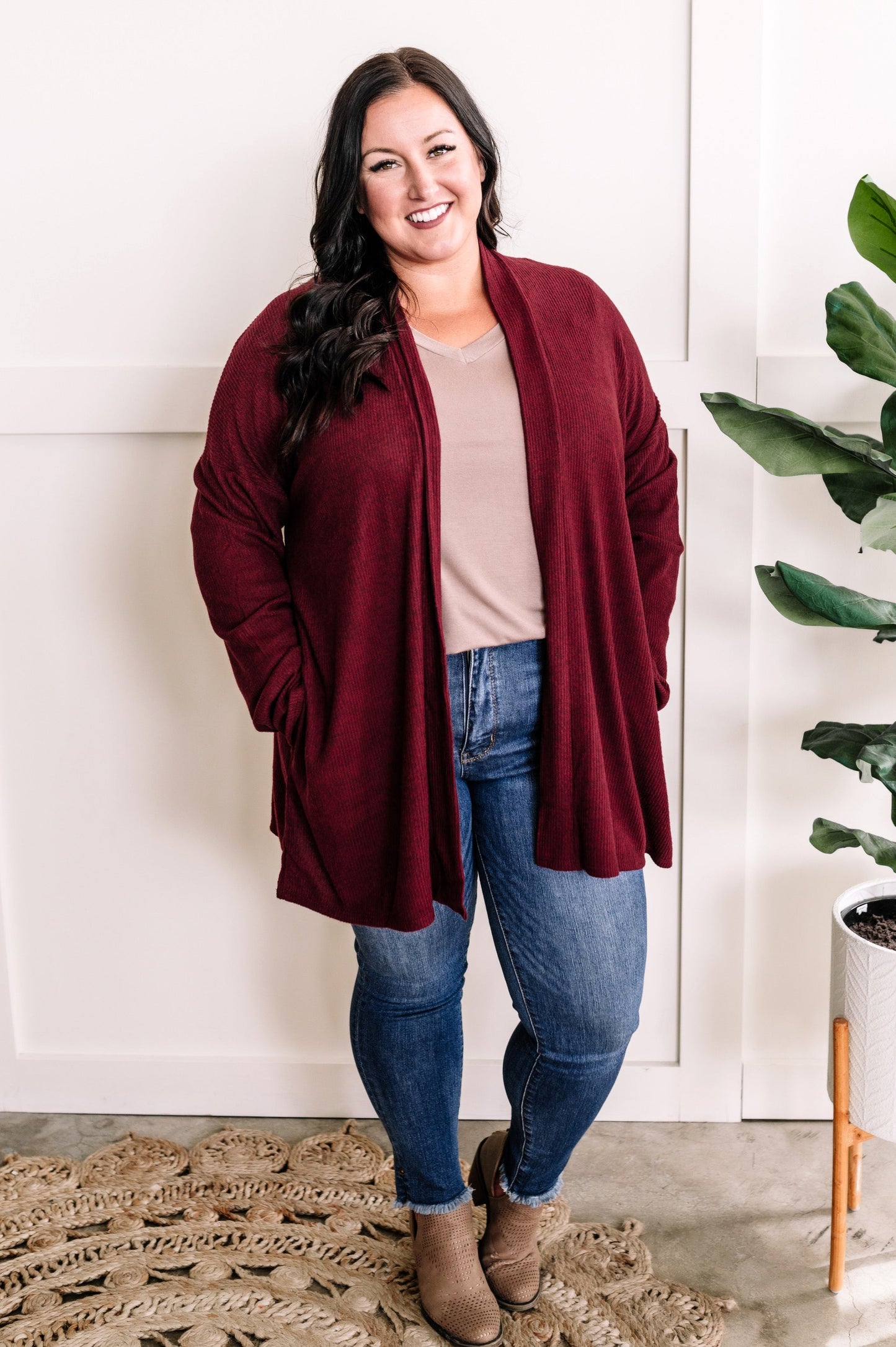 V Neck Top In Soft Macchiato 11.24