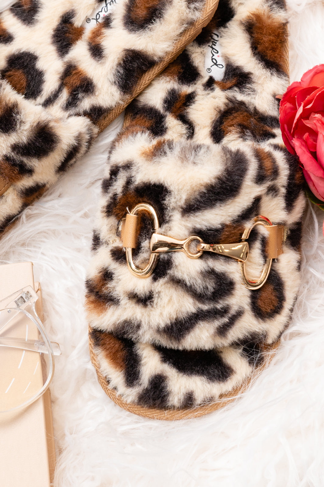 All In the Details Faux Fur Slippers - Animal Print