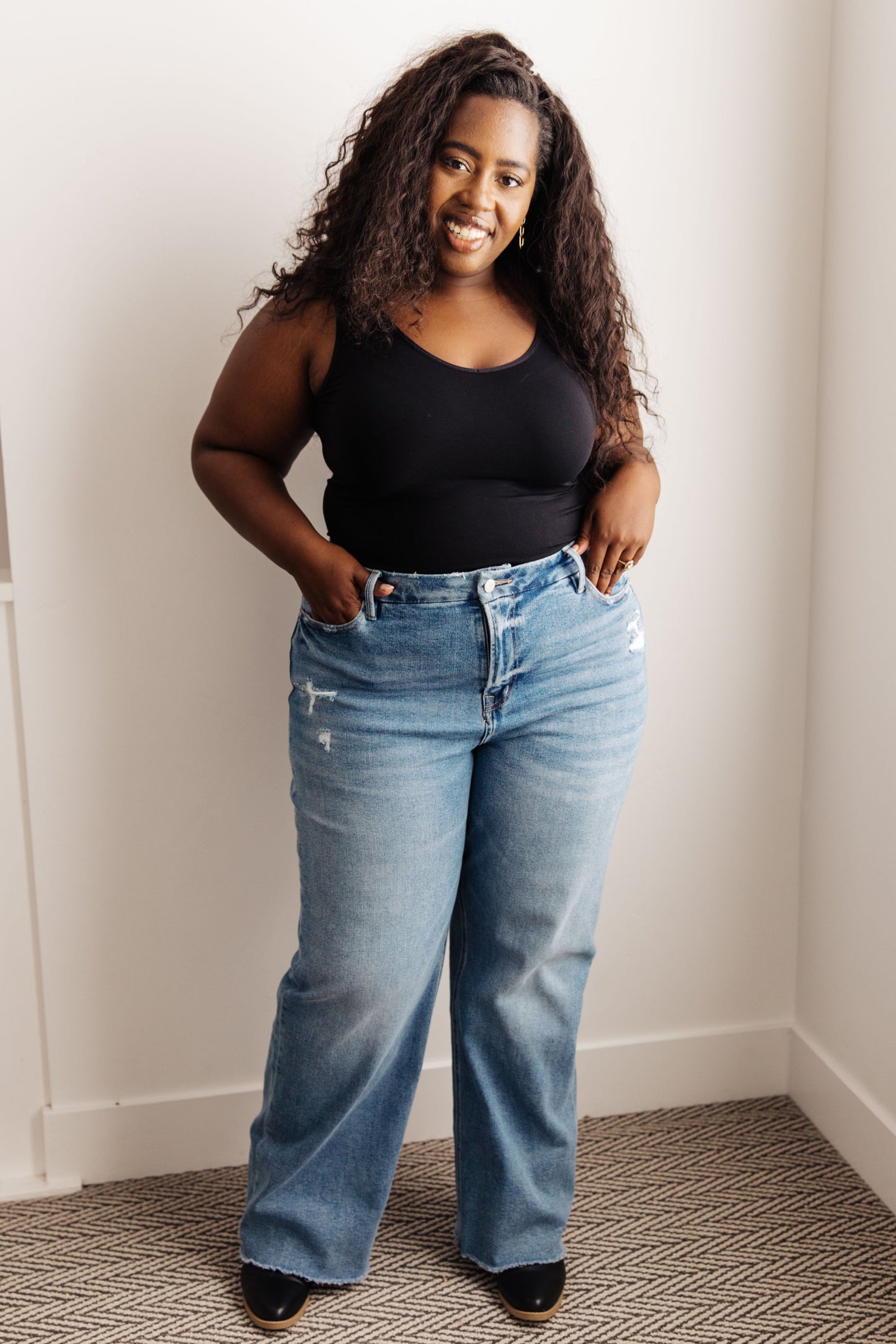 Mica Denim High Rise Wide Leg Jeans
