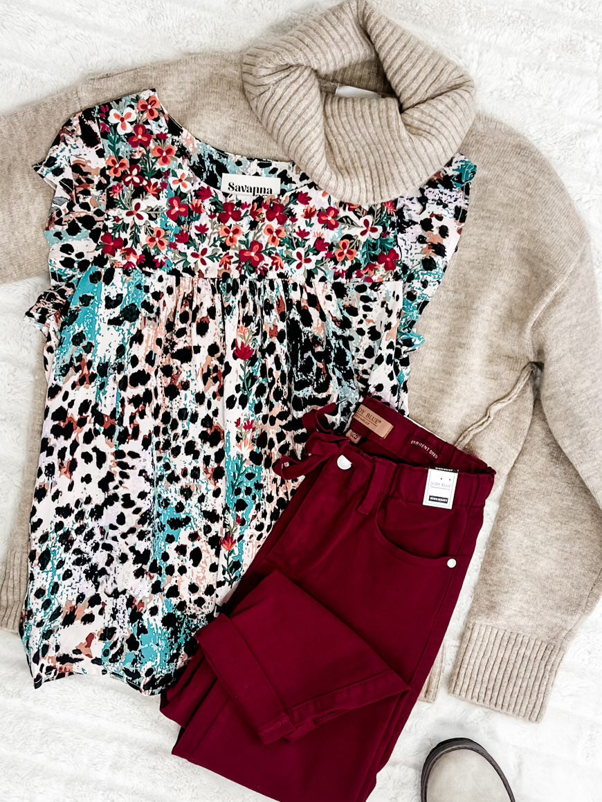 Cowl Neck Sweater In Cappuccino