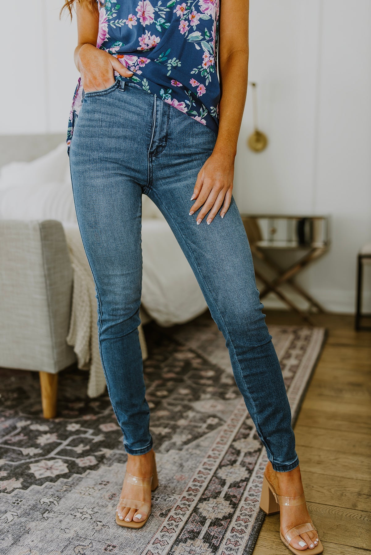 RESTOCK Judy Blue Hi-Waist Control Top Cool Denim Skinny
