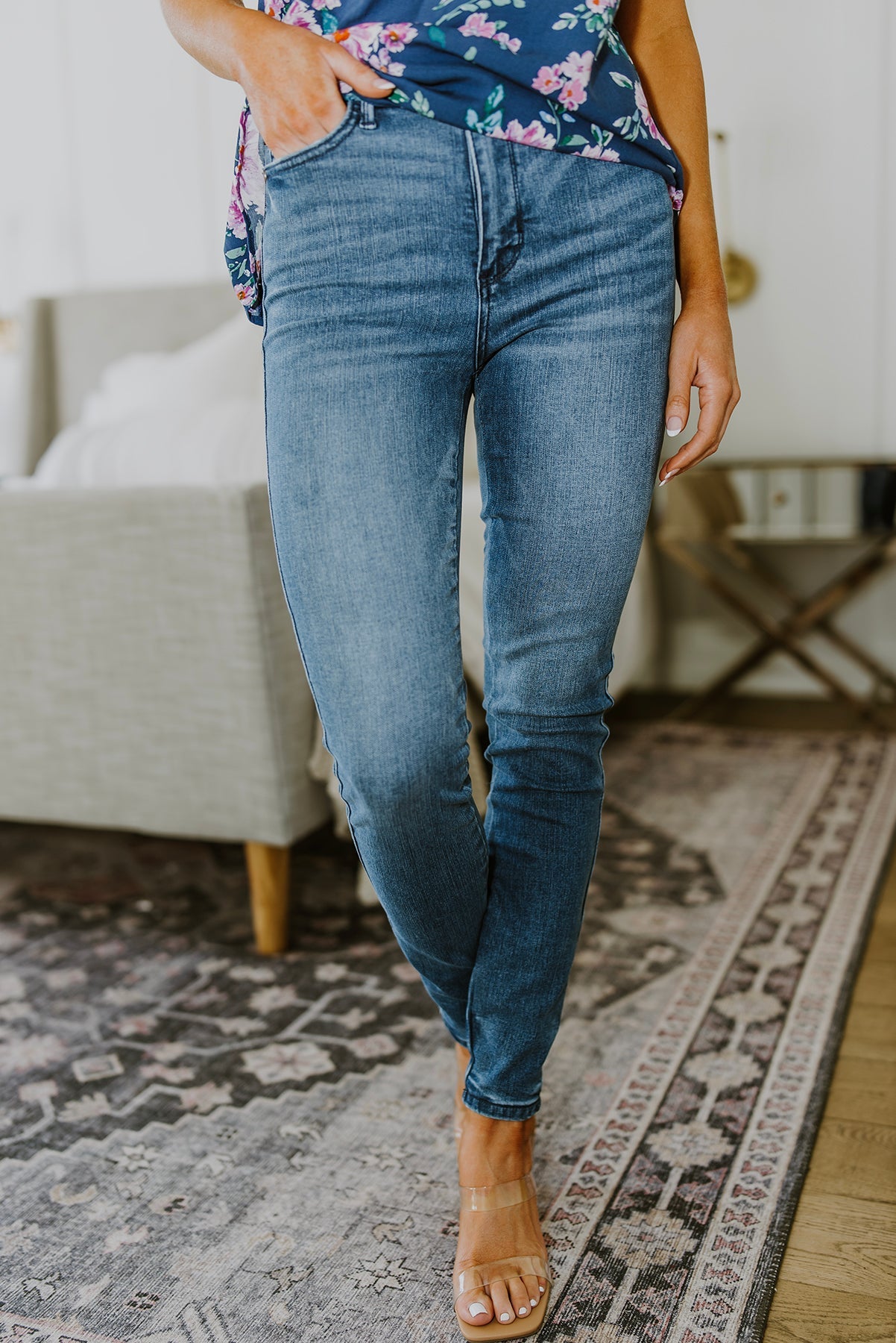 RESTOCK Judy Blue Hi-Waist Control Top Cool Denim Skinny