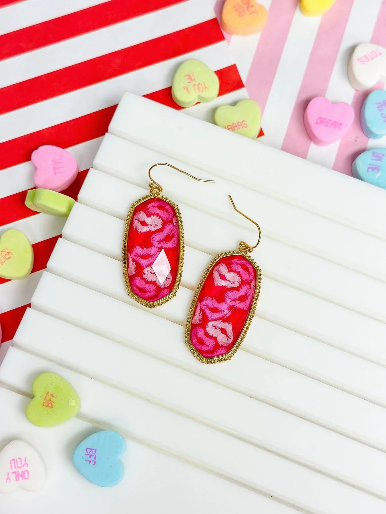 PREORDER: Kiss-Print Portrait Dangle Earrings