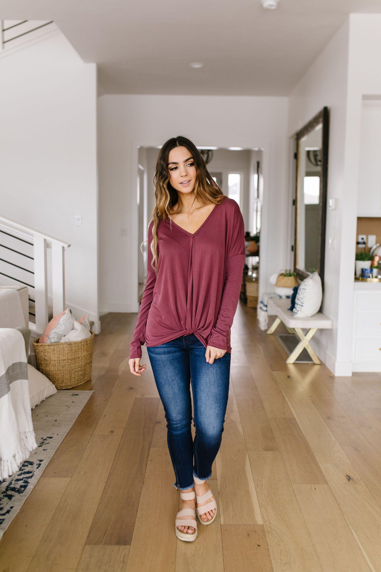 Mauve Modal Twist Top