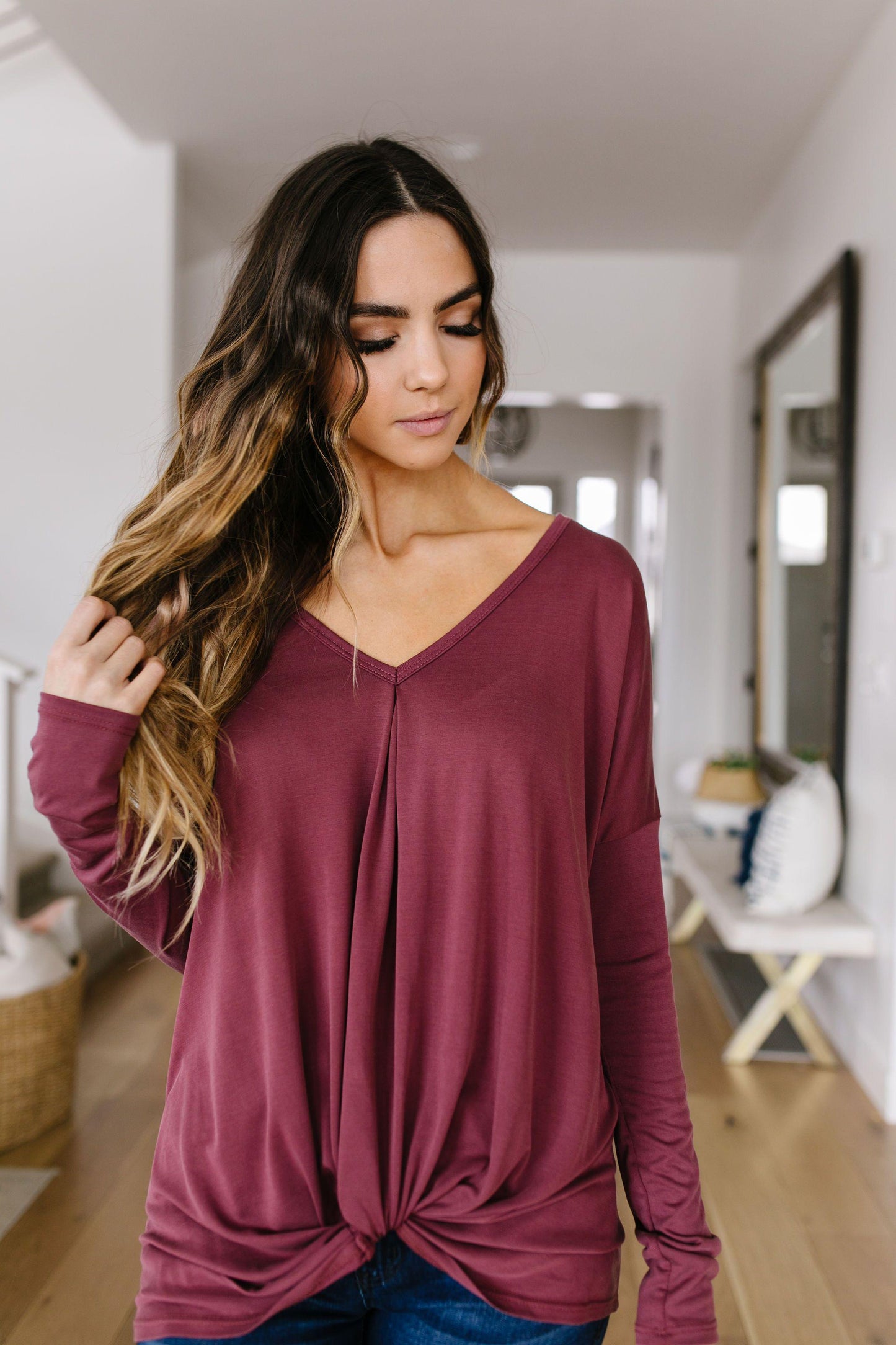 Mauve Modal Twist Top