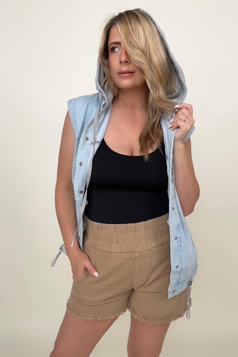 Casual Smocked High Waist Shorts