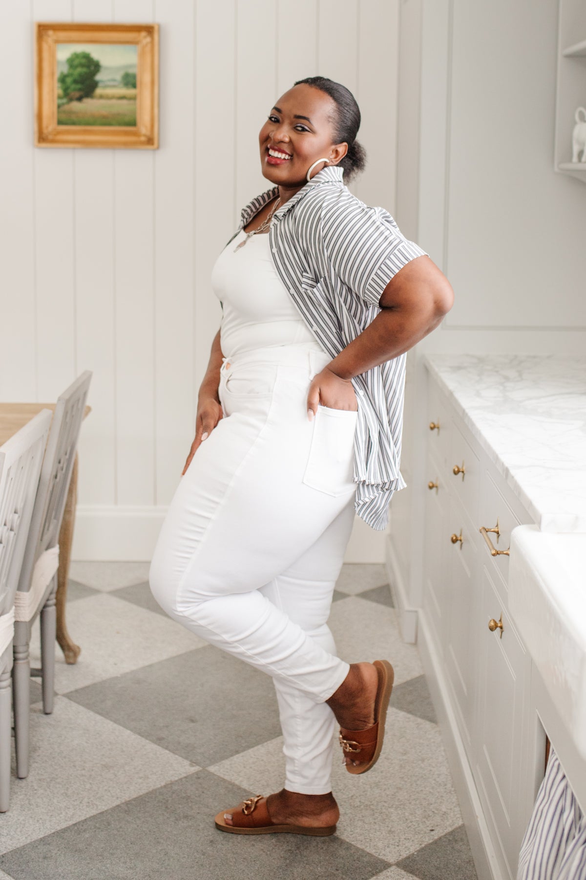 Judy Blue High Waisted White Skinny Jeans