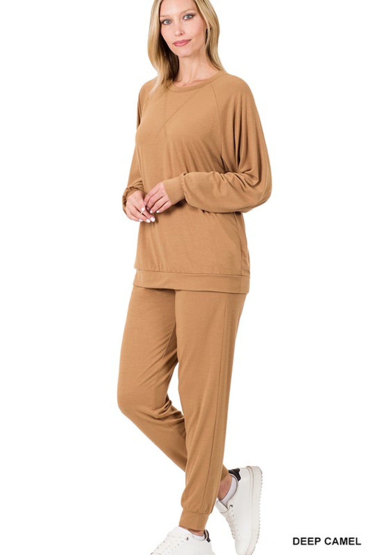 Zenana Raglan Sleeve Pullover & Jogger Pants Set
