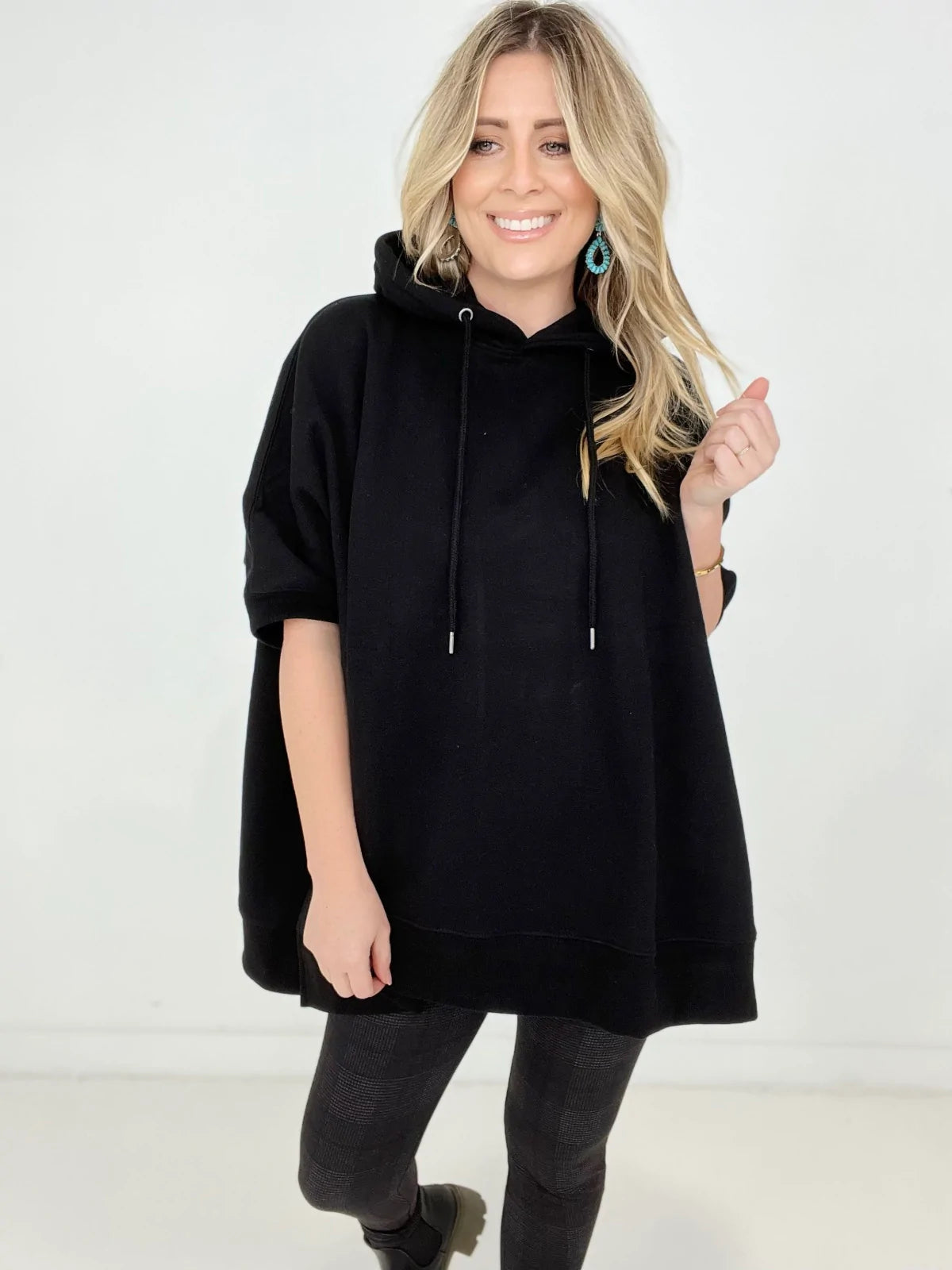 Mono B Cotton Oversized Hoodie Top