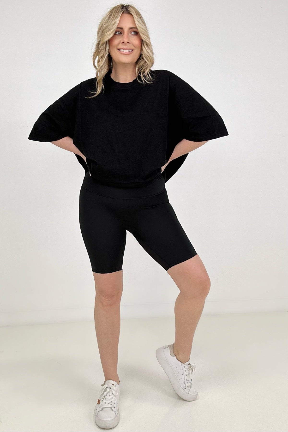 Athletic High Rise Biker Shorts - Black