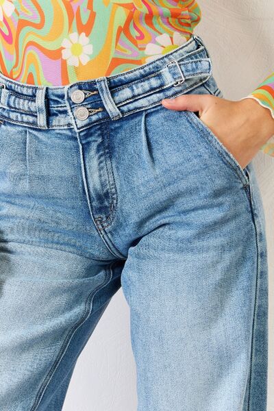 Kancan Pleated Wide Leg Jeans