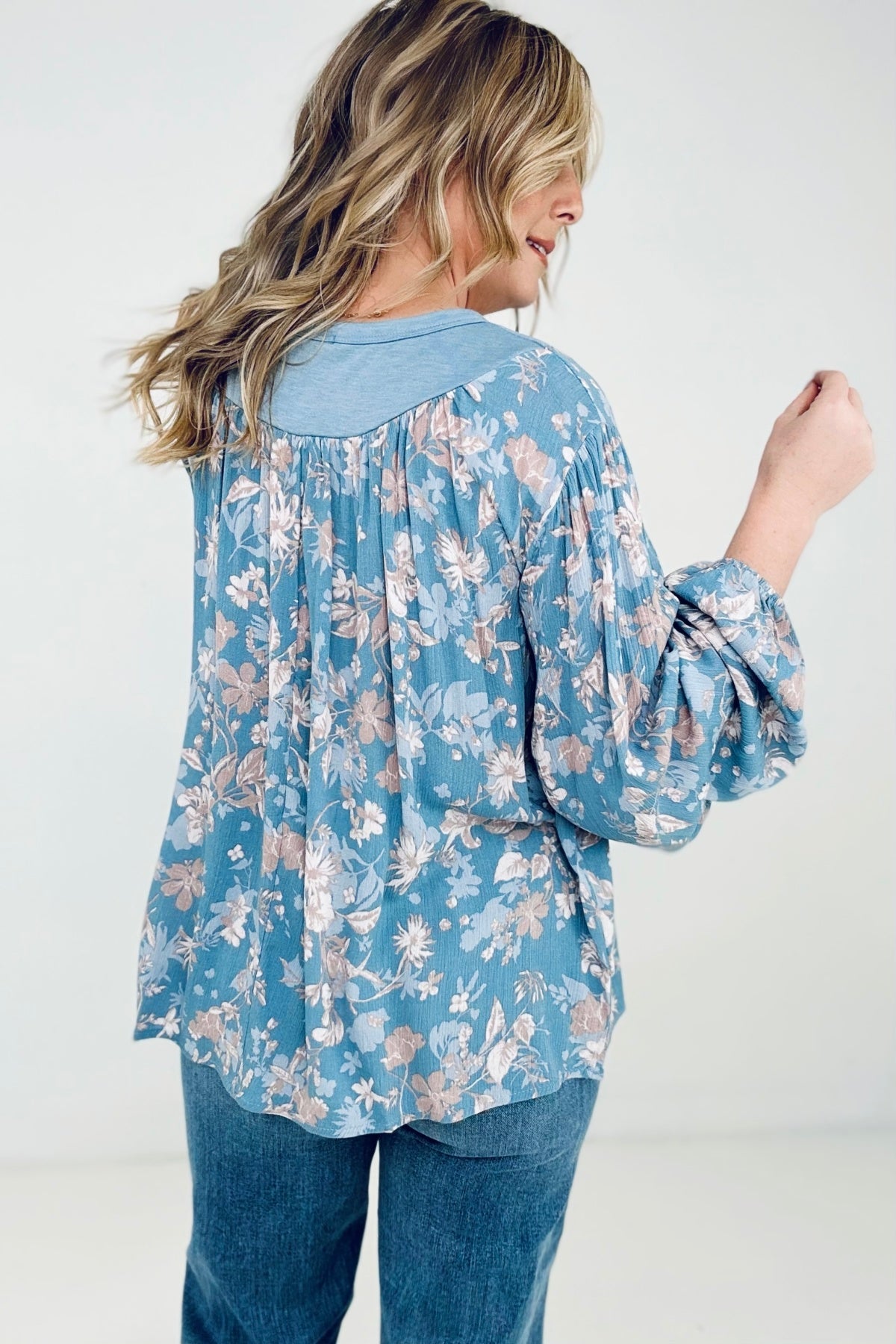 York Tied Neck Long Sleeve Top
