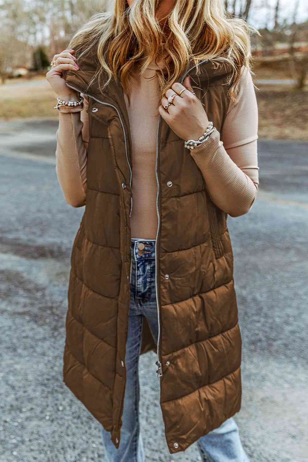 Women's Hooded Sleeveless Puffer Vest