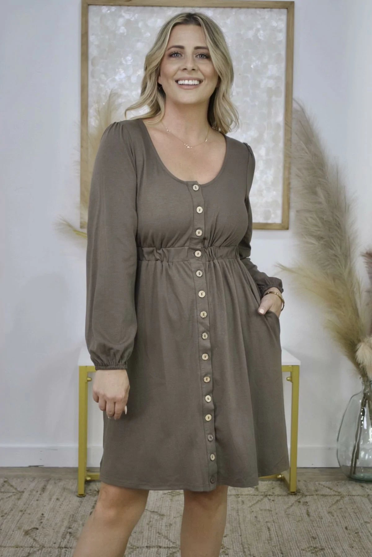 New Colors! Button Up Long Sleeve Dress (Only Ships to US)