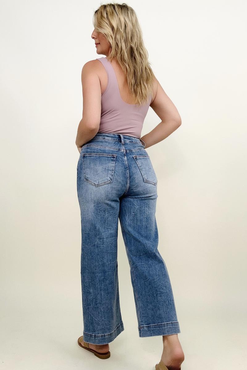 Bayeas High Rise Wide Leg Cropped Jeans