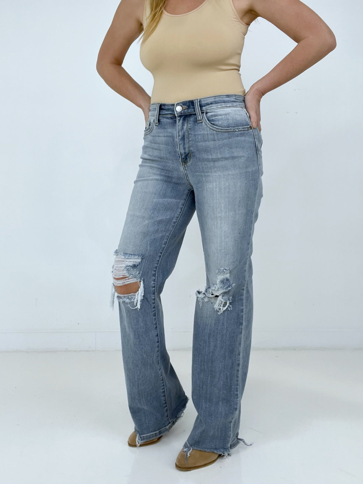 Judy Blue Take Me Back Distressed Straight Jeans