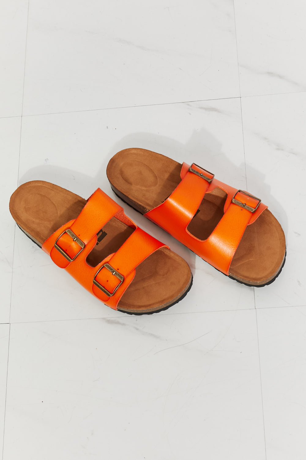 Double Buckle Sandal in Orange