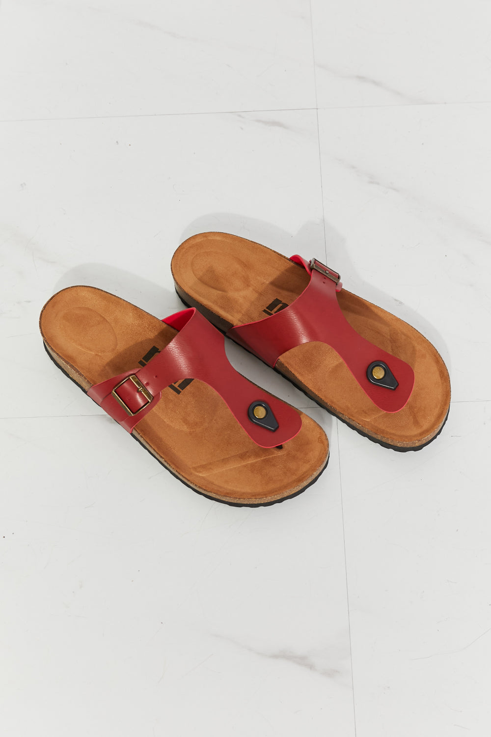 T-Strap Sandal in Wine