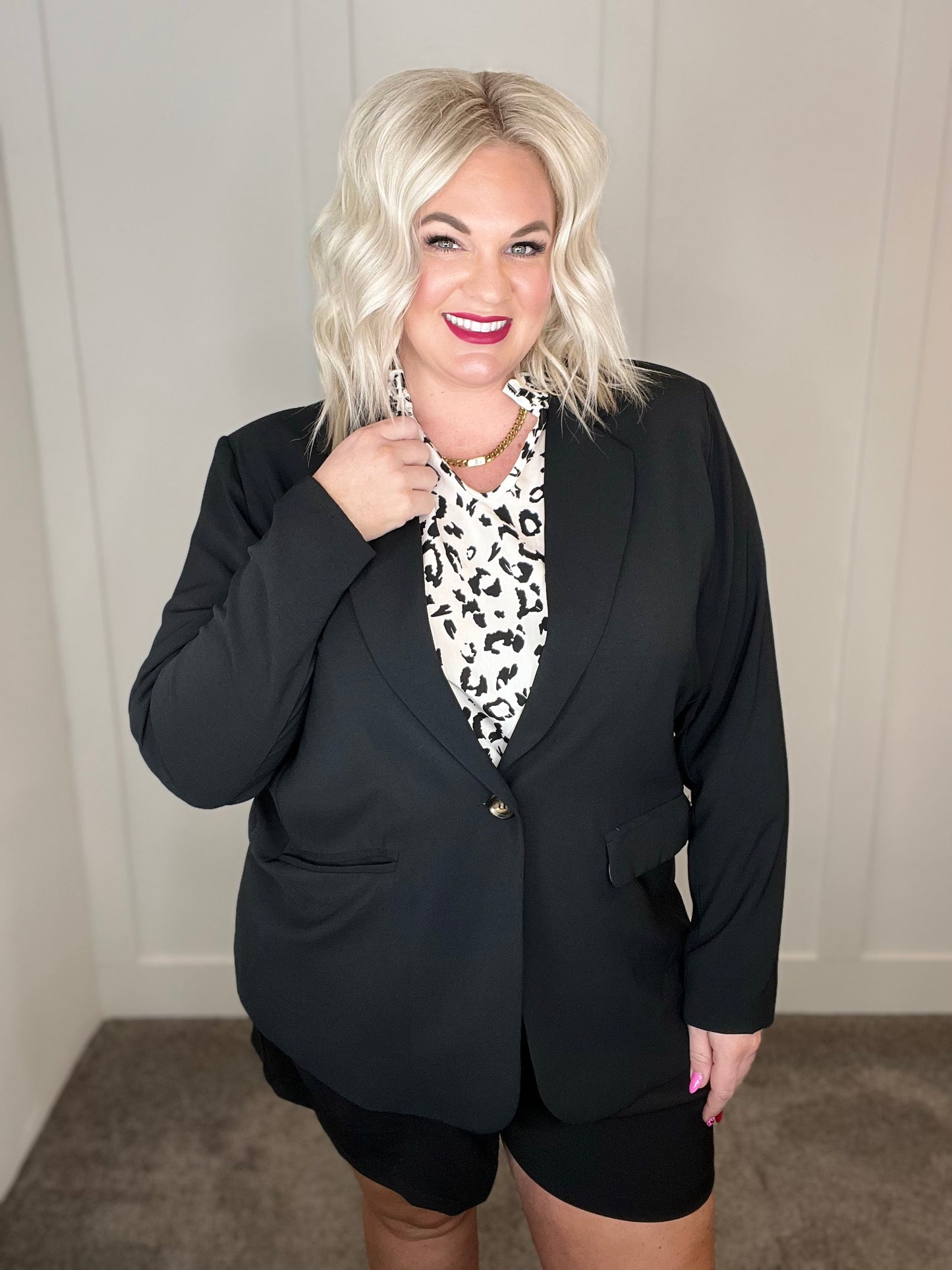 Notting Hill Plaid Lined Blazer in Black