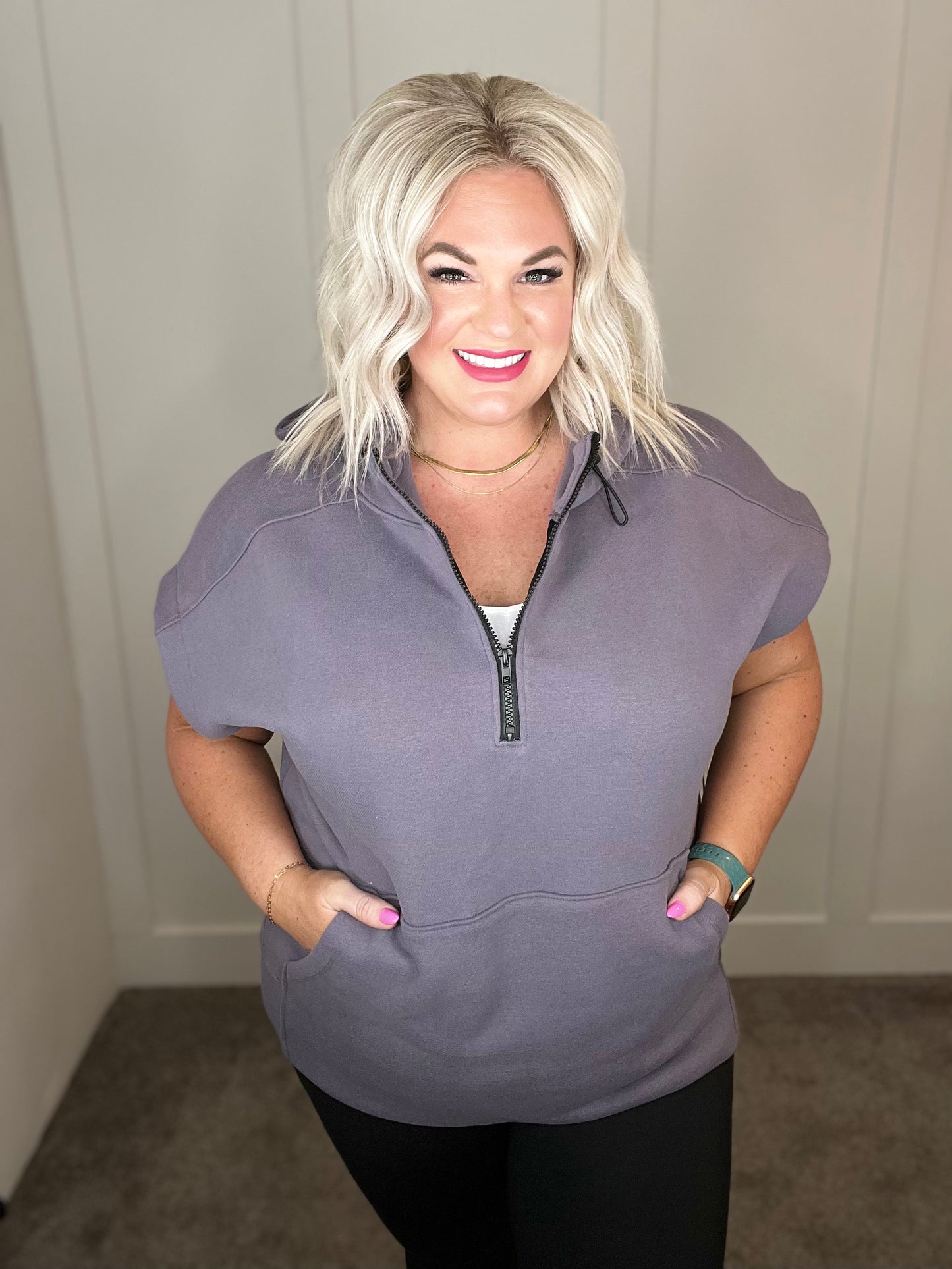 Up And Ready Cap Sleeve Workout Hoodie