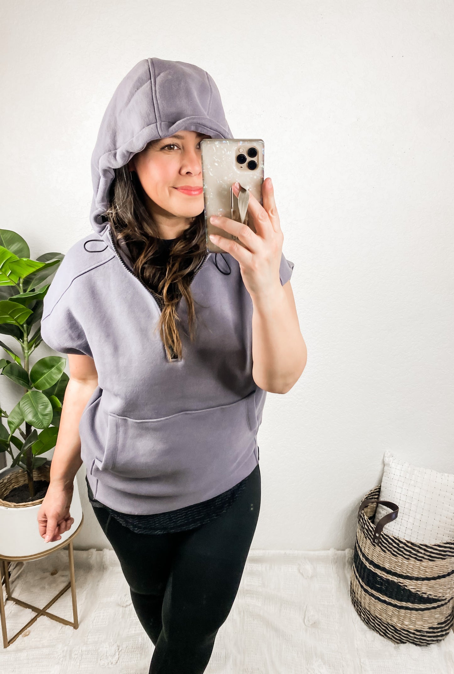 Up And Ready Cap Sleeve Workout Hoodie