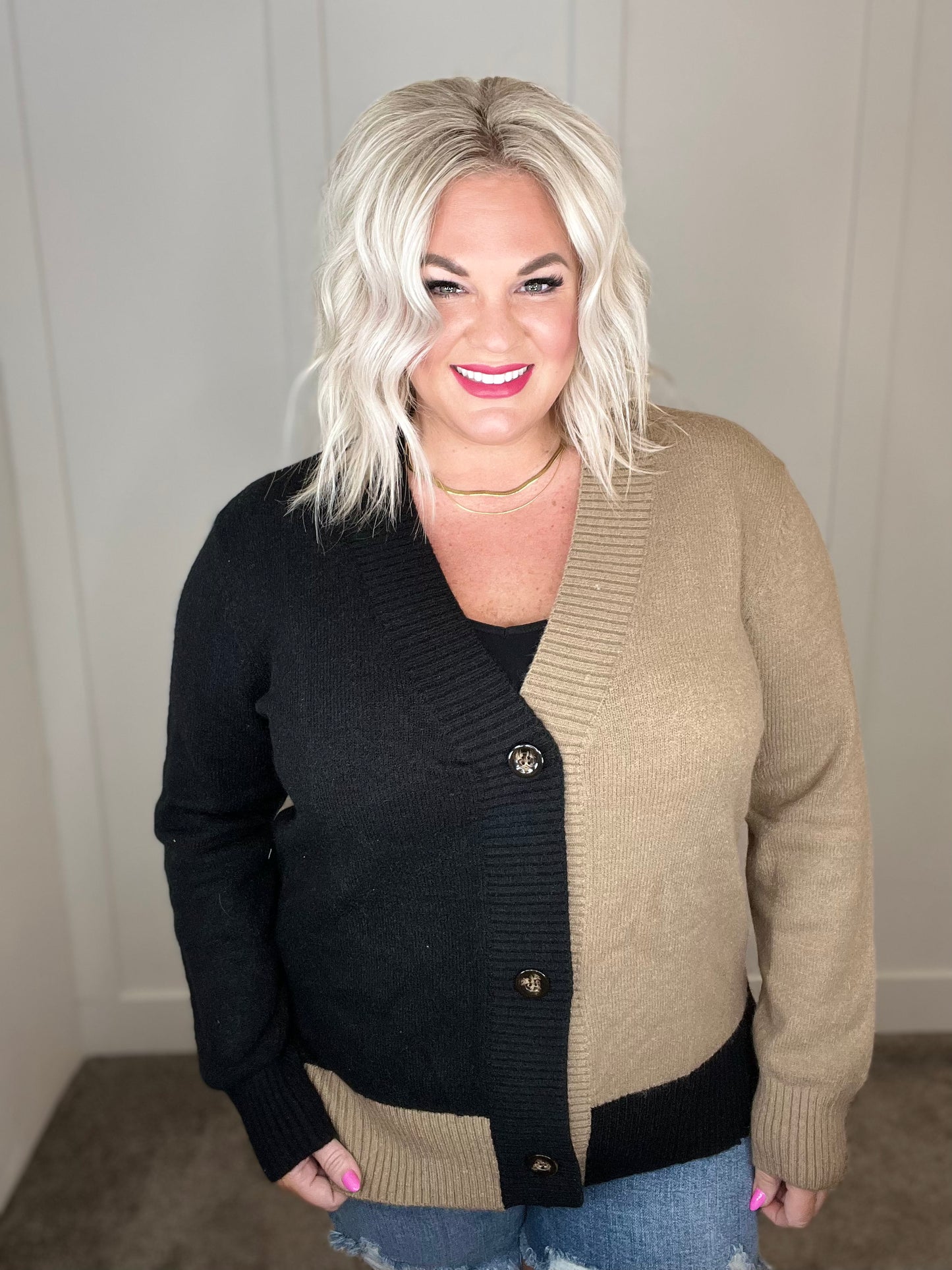 Hidden Bookstore Two Toned Cardigan