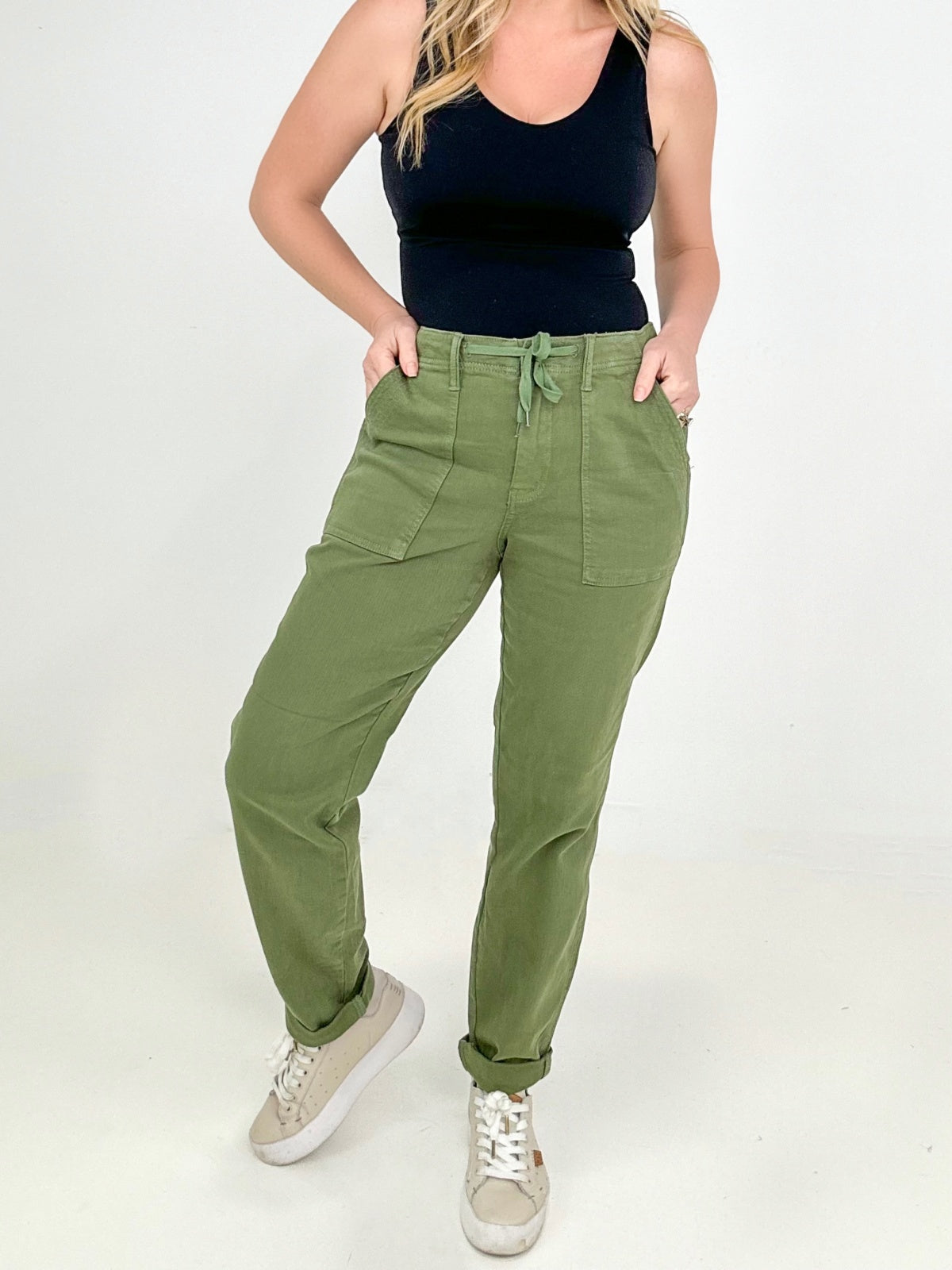 RESTOCK Judy Blue Drawstring Waist Jogger Jeans