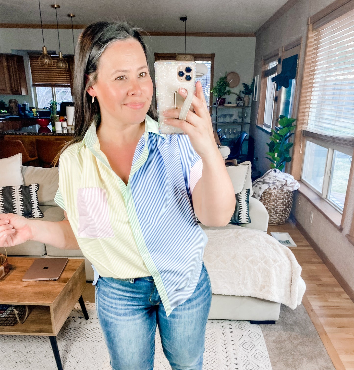 Soft in Stripes Color Block Blouse