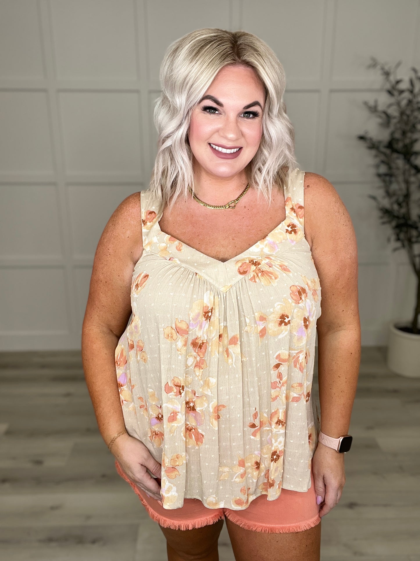 Brilliant Blossom Swiss Dot Tank