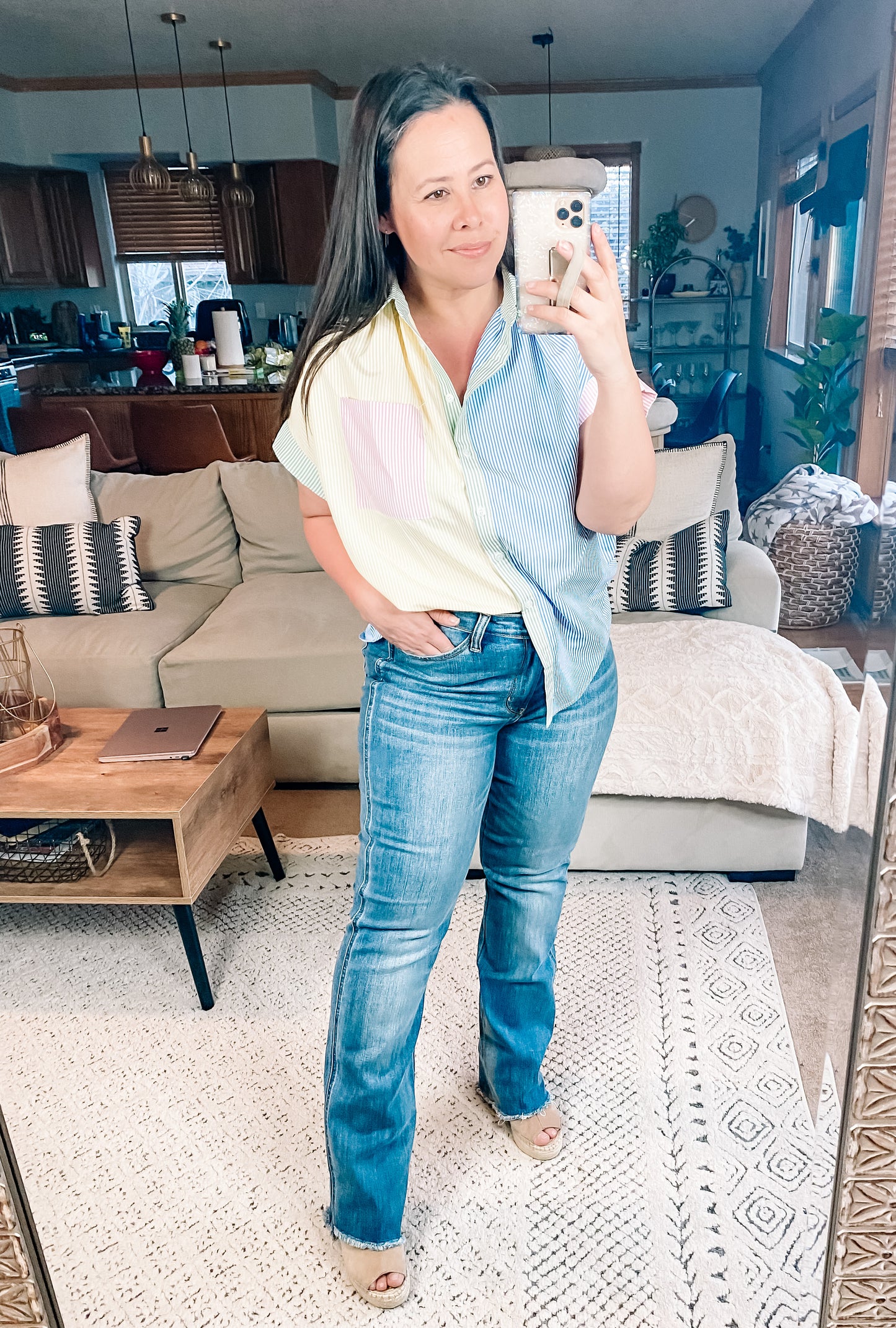 Soft in Stripes Color Block Blouse