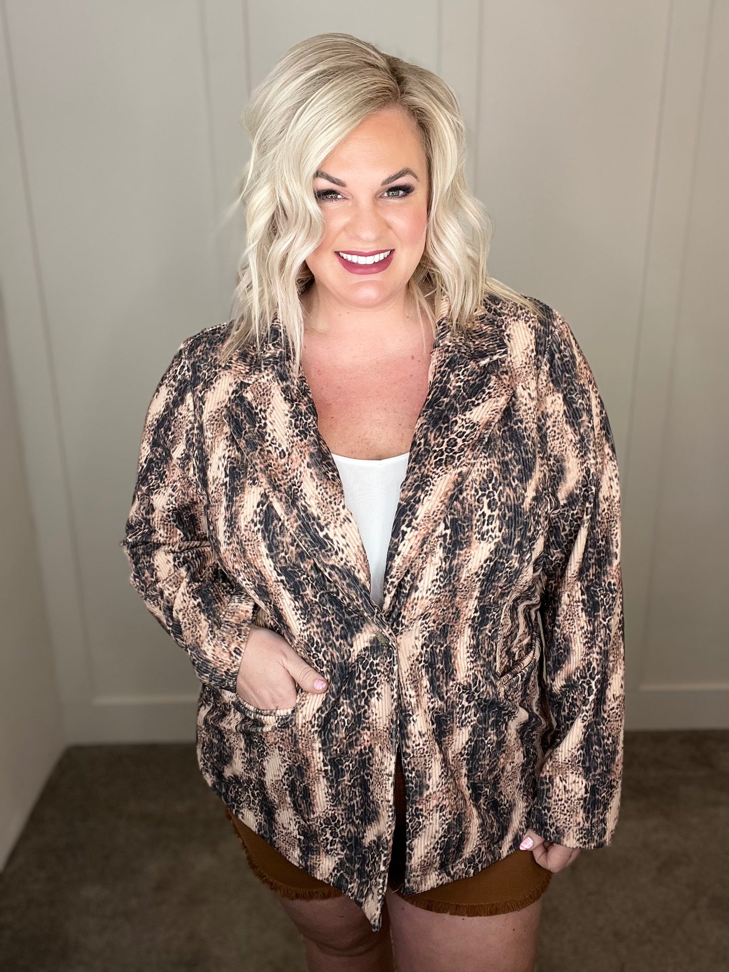 Impress Me Much Animal Print Blazer