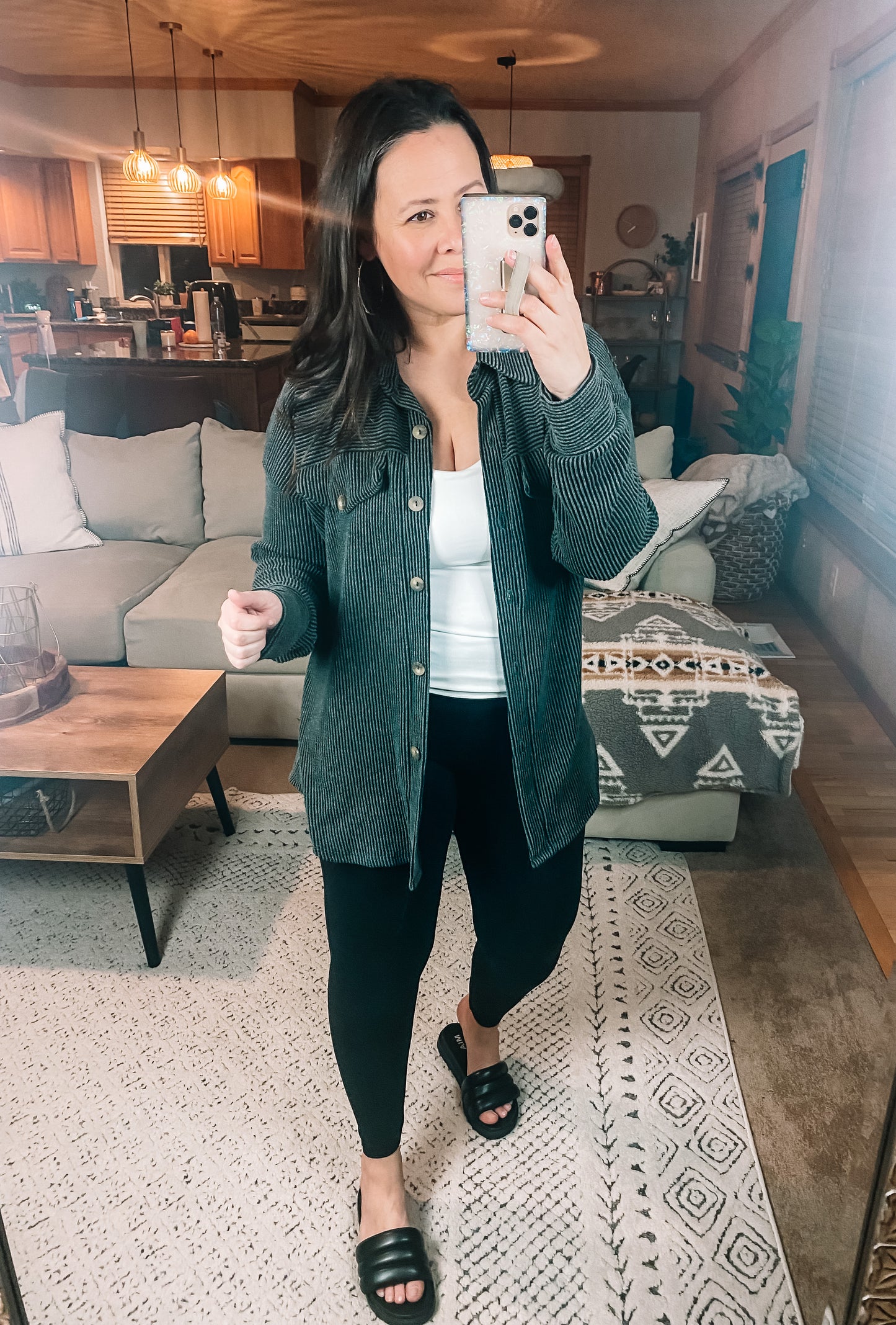 Windsor Textured Shacket in Charcoal