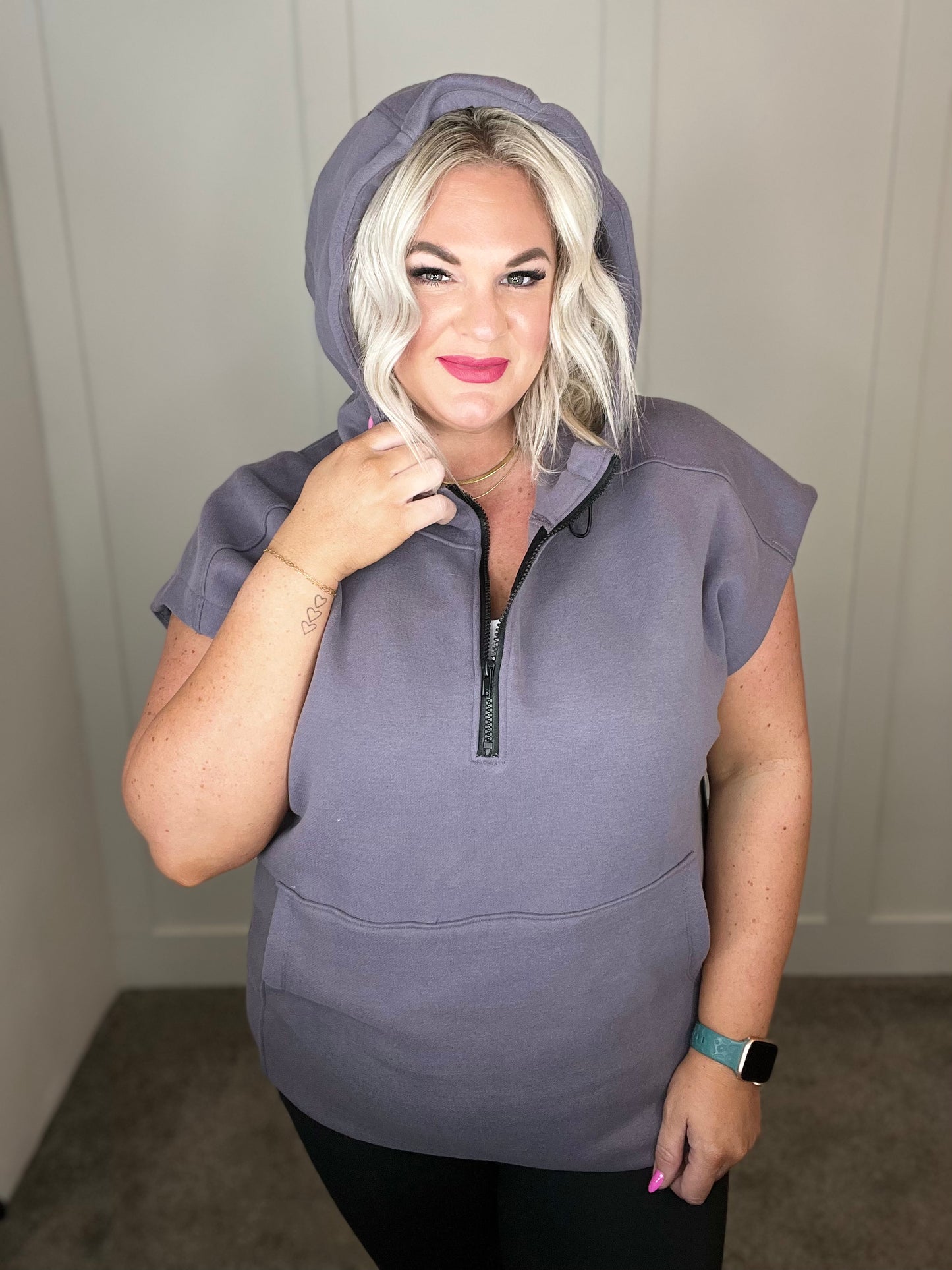 Up And Ready Cap Sleeve Workout Hoodie