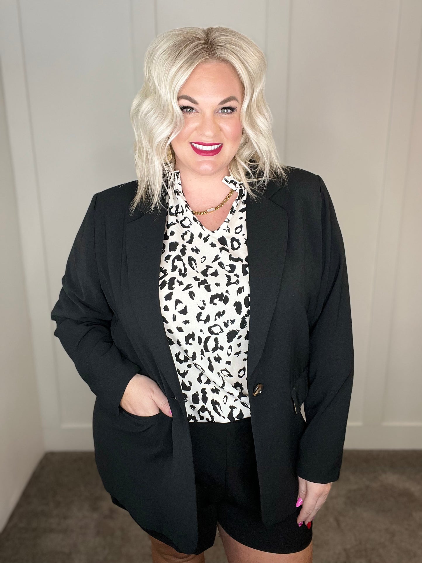 Notting Hill Plaid Lined Blazer in Black