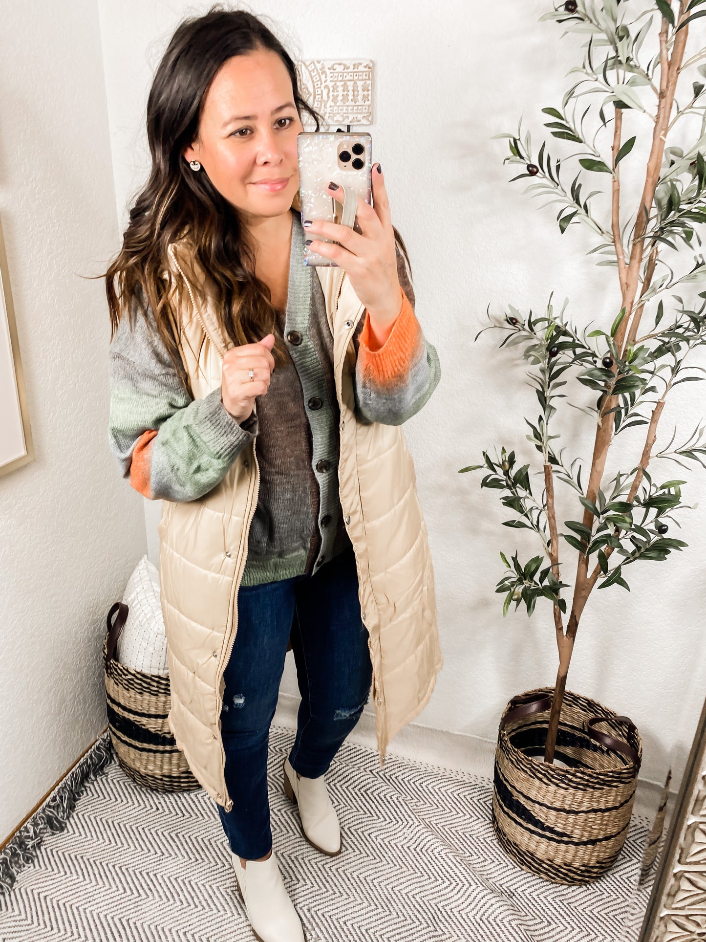 Changing Leaves Long Sleeve Button Up Cardigan