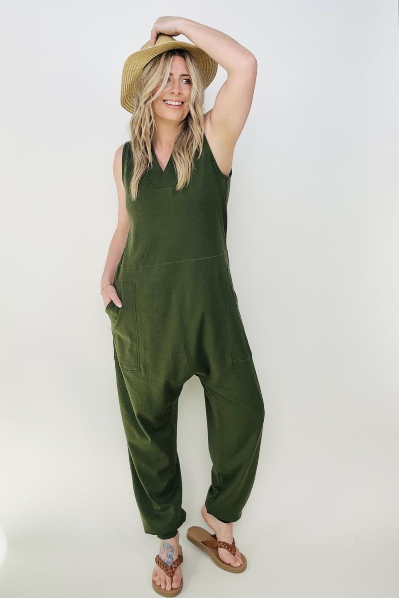 Solid Sleeveless Harem Jumpsuit - Multiple Colors