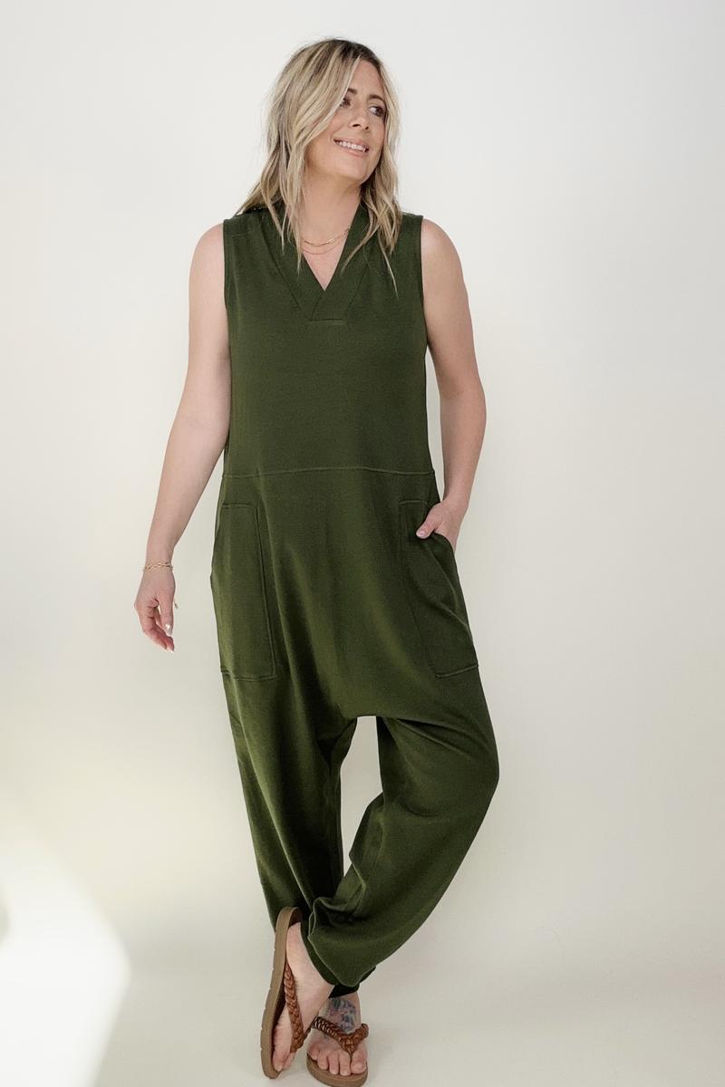 Solid Sleeveless Harem Jumpsuit - Multiple Colors