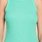 Ribbed Round Neck Tank - Mint