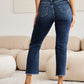 RFM Tummy Control Straight Leg Cropped Jeans - Distressed
