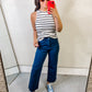 RFM Tummy Control Cropped Wide Leg Jeans - Island Green