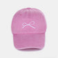 Bow Embroidered Washed Ballcap