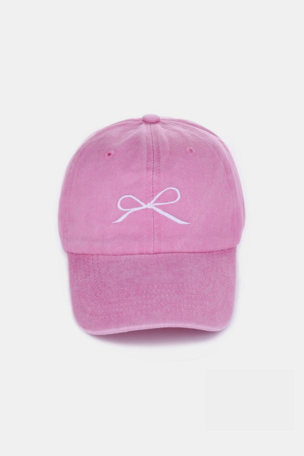 Bow Embroidered Washed Ballcap