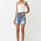 RISEN Mid Thigh Distressed Denim Shorts