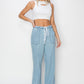 RISEN Pull On Drawstring Straight Jeans