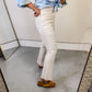 RFM Tummy Control High Waist Cropped Boot Cut Jeans - Off White