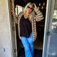 PREORDER: STRIPE MILEY DOT CARDIGAN (SHIPS EARLY OCTOBER)