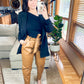 Cotton Bleu Classic Oversized Jacket Blazer in Black and Camel