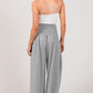 Drawstring Smocked High Waist Pants